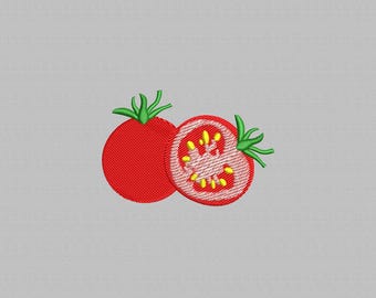 Tomato Embroidery Design, Food Embroidery (Instant Download)