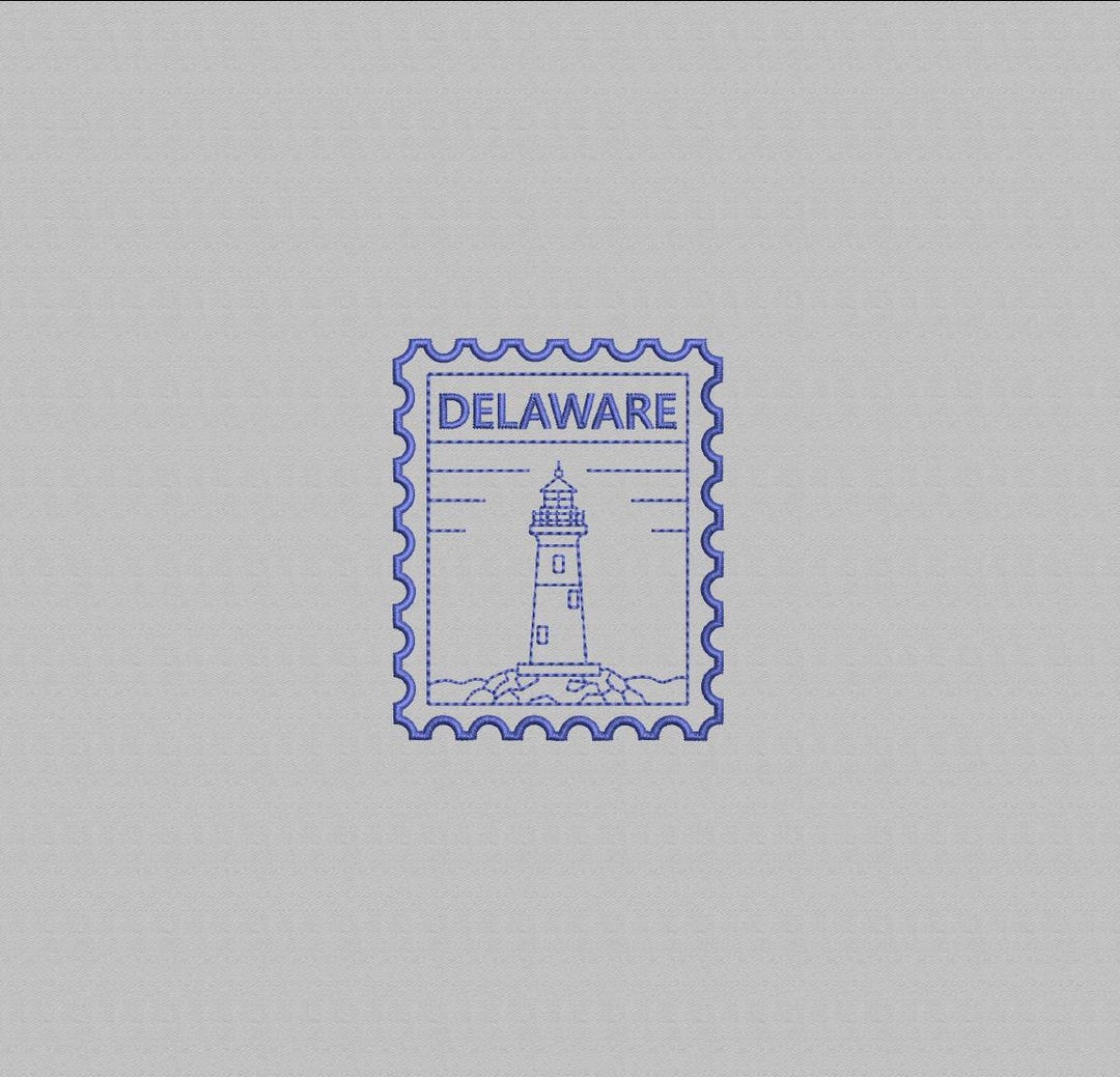 Delaware State Machine Embroidery Design: Lighthouse Stamp (digital ...