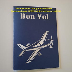 Recorte para cartão de voo de avião - Arquivo para Brother Scan n cut CPRWJ + FCM