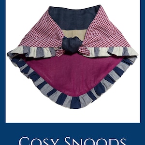 Woven Linen Triangle Scarf, Wrap, Neckerchief, with Ruffled Trim, Patchwork Bandana Cowl