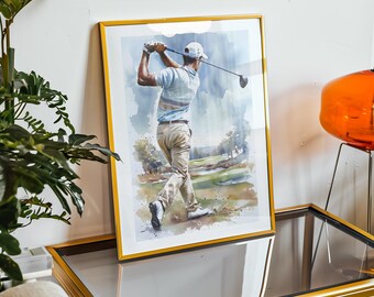 Vintage Golf Plakat, Golfdekor für Mannhöhle, Golfmalerei, Golfplakat, Kunstdruck auf dem Platz, Gemälde auf dem Platz, Gemälde auf dem Platz