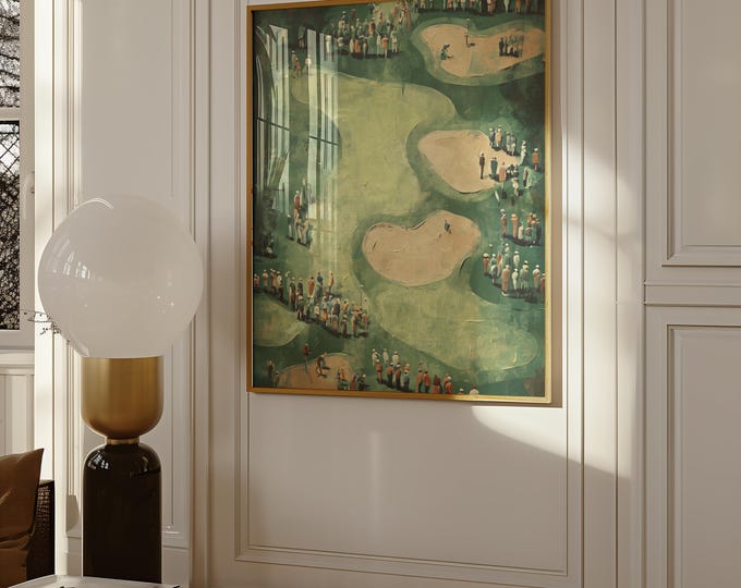 vintage golf poster, golf decor for man cave, golf painting, golf poster, golf course artwork, golf course painting, golf club painting