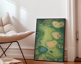 poster da golf, poster da golf vintage, tela da parete con motivo a golf, dipinto di mazze da golf, opera d'arte da golf per la casa, arredamento da golf, per caverna dell'uomo, opera d'arte da golf