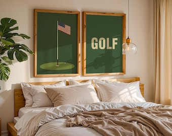 plakat golfowy, plakat golfowy vintage, sztuka ścienna na płótnie z motywem golfa, obraz z motywem kija golfowego, domowa grafika z motywem golfa, wystrój golfowy, do męskiej jaskini, dzieło sztuki z motywem golfa