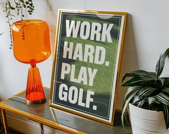Vintage Golf Plakat, Golfdekor für Mannhöhle, Golfmalerei, Golfplakat, Kunstdruck auf dem Platz, Gemälde auf dem Platz, Gemälde auf dem Platz