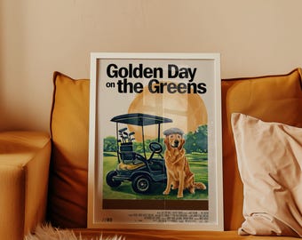 Vintage Golf Plakat, Golfdekor für Mannhöhle, Golfmalerei, Golfplakat, Kunstdruck auf dem Platz, Gemälde auf dem Platz, Gemälde auf dem Platz