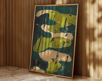 Vintage Golf Plakat, Golfdekor für Mannhöhle, Golfmalerei, Golfplakat, Kunstdruck auf dem Platz, Gemälde auf dem Platz, Gemälde auf dem Platz