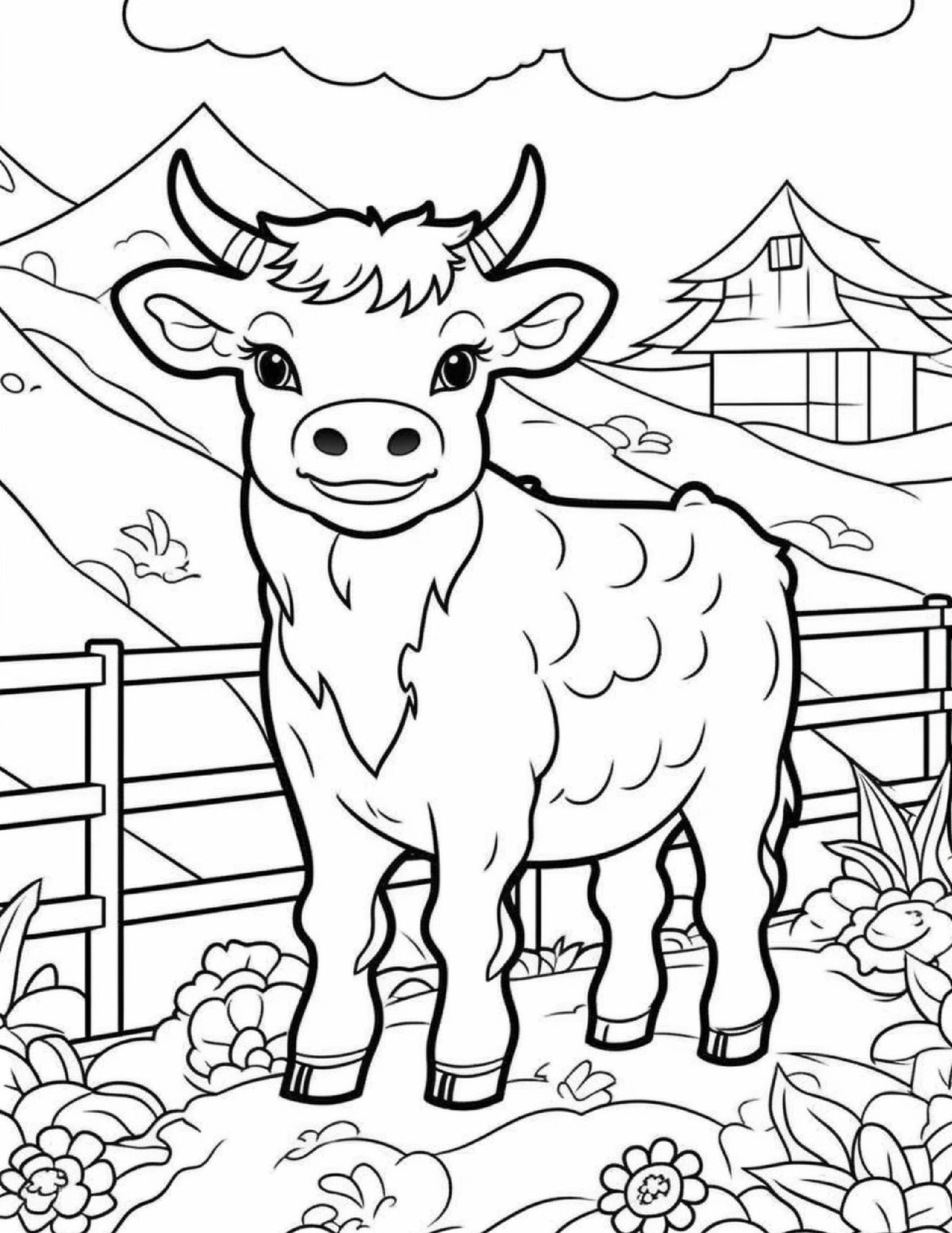Cute Farm Animals - #21-25 - Coloring Pages (5 Pages) - Etsy