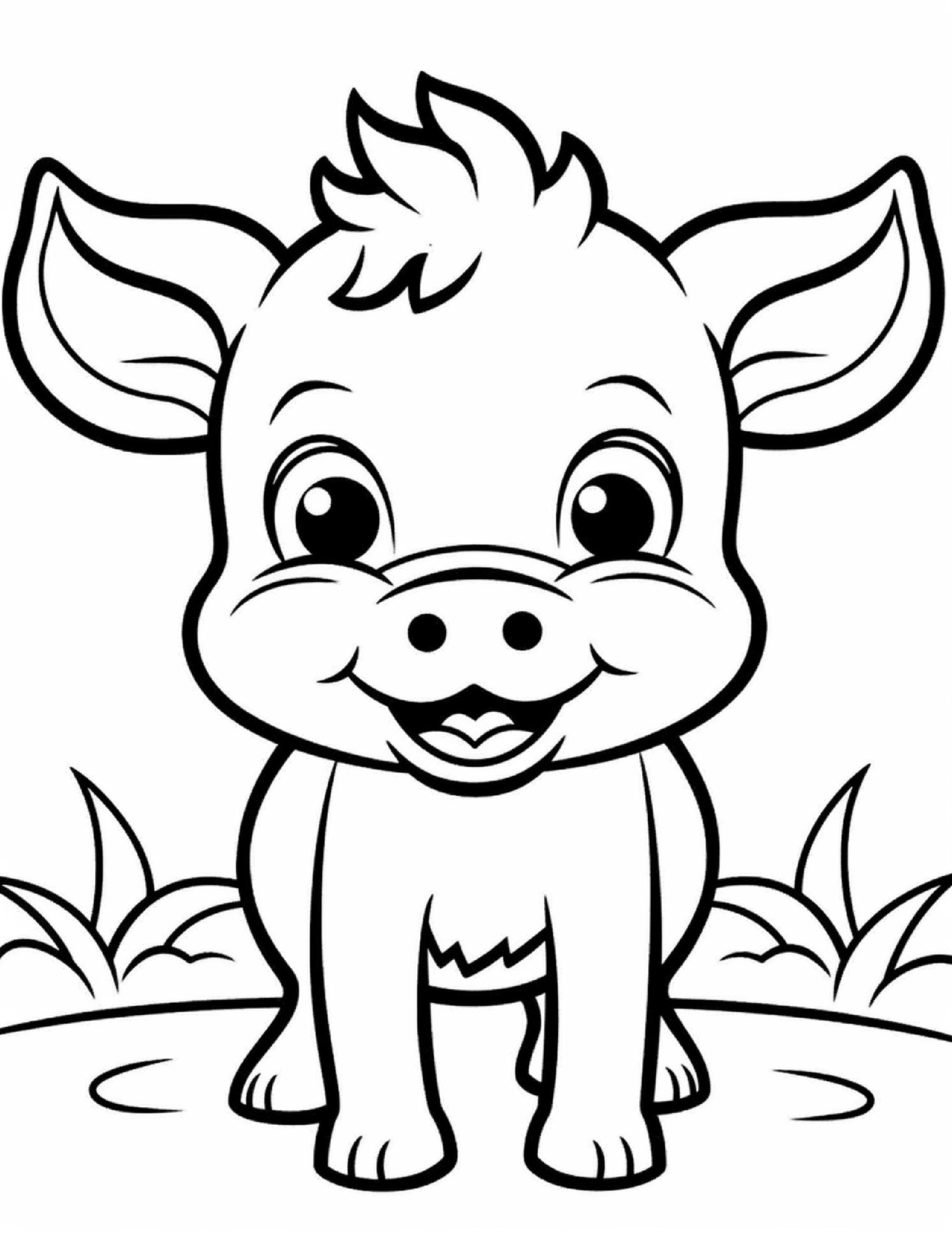 Cute Farm Animals - #11-15 - Coloring Pages (5 Pages) - Etsy