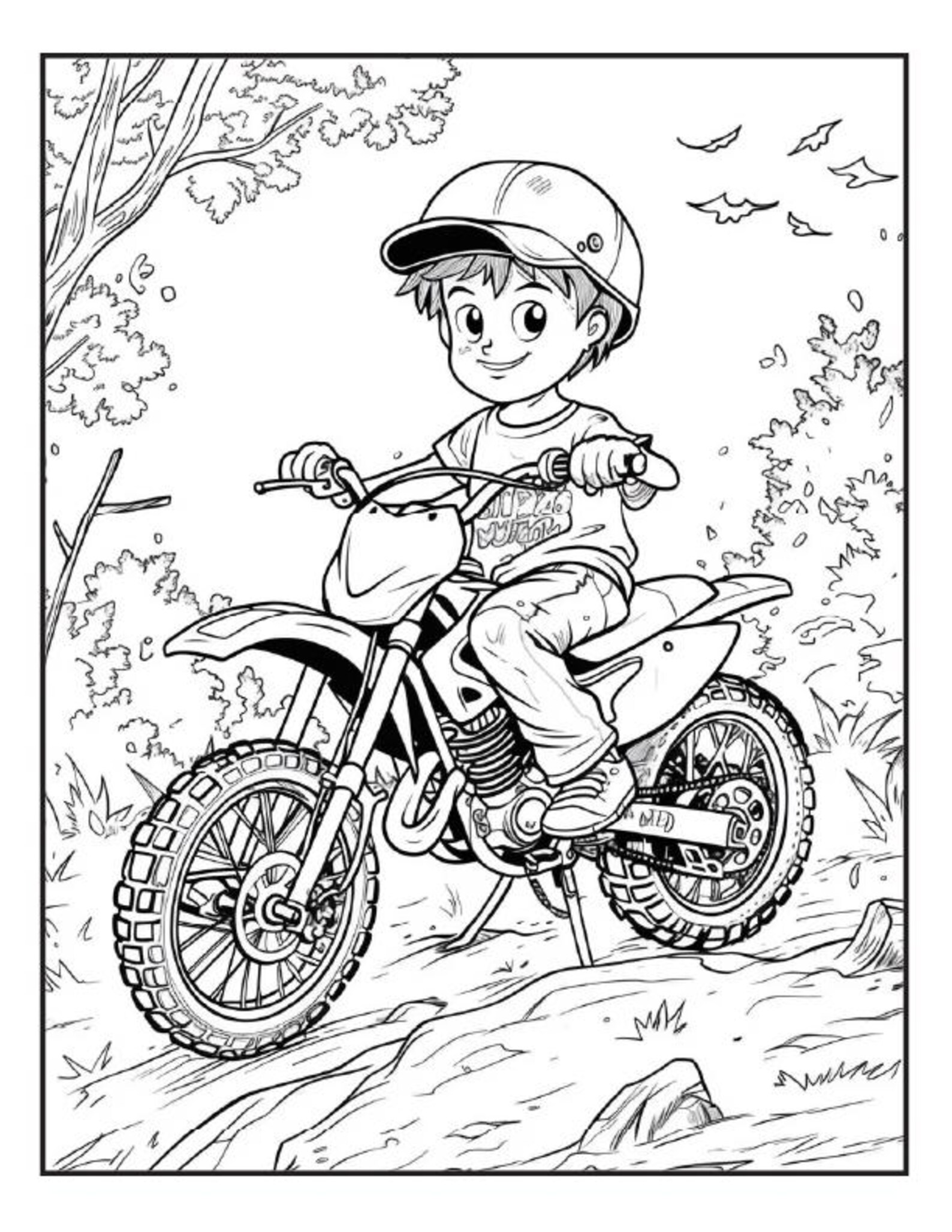 Dirt Bike Riding - #46-50 - Coloring Pages (5 Pages) - Etsy