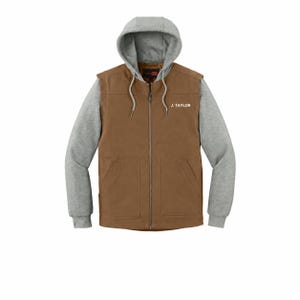 Personalized Duck-Cloth Hooded Jacket, Custom Name Initials or Logo, Clean Back, CornerStone CSJ42
