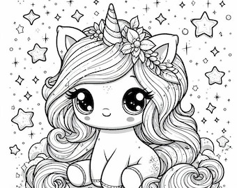 Enchanted Unicorns - #31-35 - Coloring Pages (5 pages)