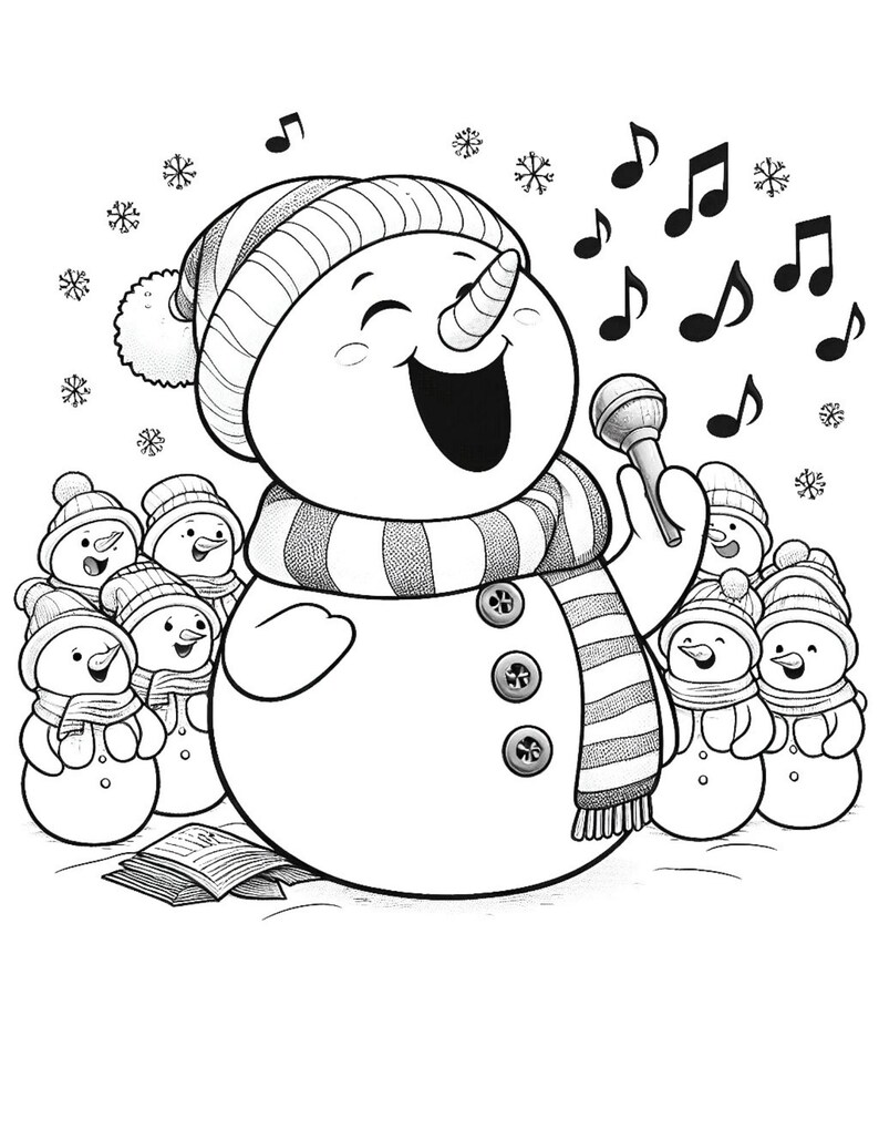 Silly Snowman - #41-45 - Coloring Pages (5 Pages) - Etsy