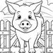 Cute Farm Animals - #11-15 - Coloring Pages (5 Pages) - Etsy