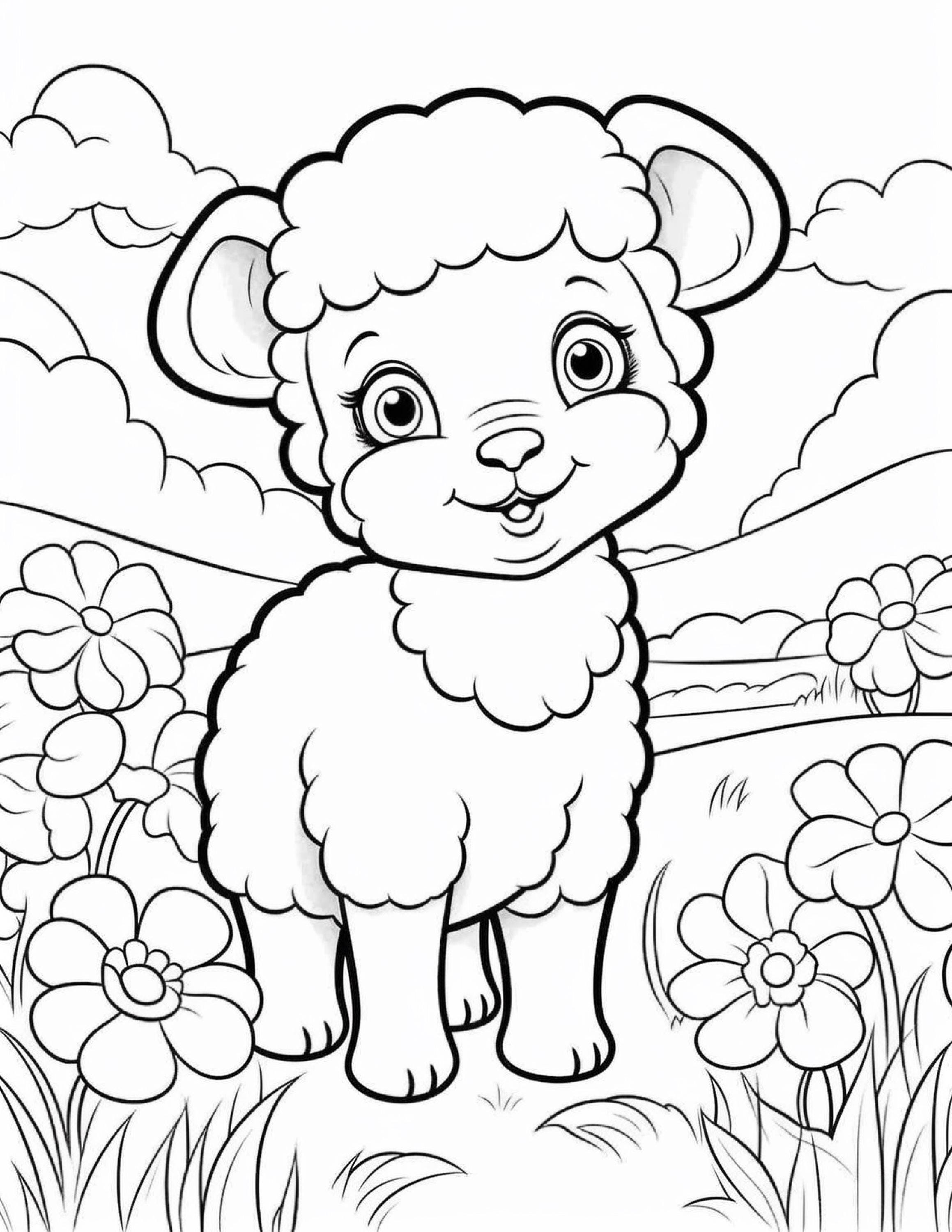 Cute Farm Animals - #11-15 - Coloring Pages (5 Pages) - Etsy