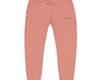Personalisierte bestickte Fleece-Jogginghose, individuelle Namensinitialen oder Logo, Unisex-Jogginghose, 8 Farben