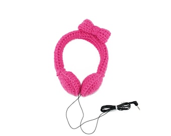 Hot Pink Bow Headphones