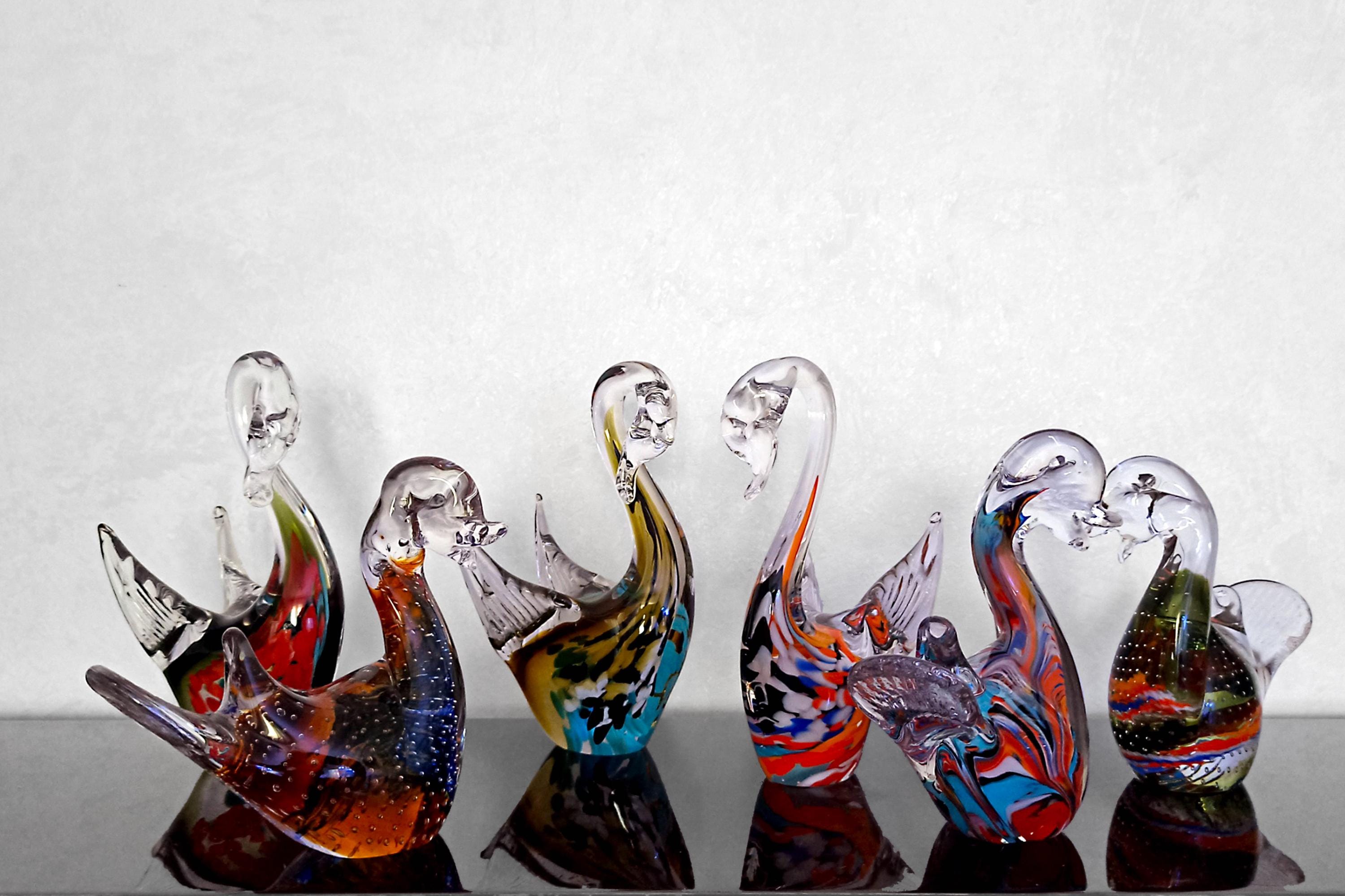 Murano glass swans - Etsy 日本