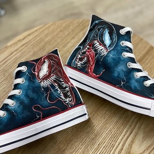 CUSTOM HAND PAINTED Converse Chuck Taylor All Star High, Personalized AF1 Shoes, Customized Sneakers, Birthday Gift, Venum Design