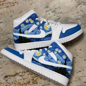 CUSTOM HAND PAINTED Air Jordan 1 mid, Personalized AF1 Shoes, Customized Sneakers, Birthday Gift
