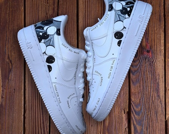 Custom Hand-Painted Air Force 1 Sneakers: The Weeknd Design