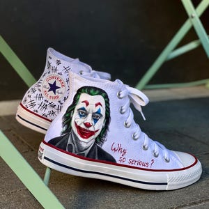 CUSTOM HAND PAINTED Converse Chuck Taylor All Star High, Personalized AF1 Shoes, Customized Sneakers, Birthday Gift, Joker Design