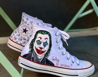 Hand-Painted Joker Converse Chuck Taylor All Star High - Custom Sneakers