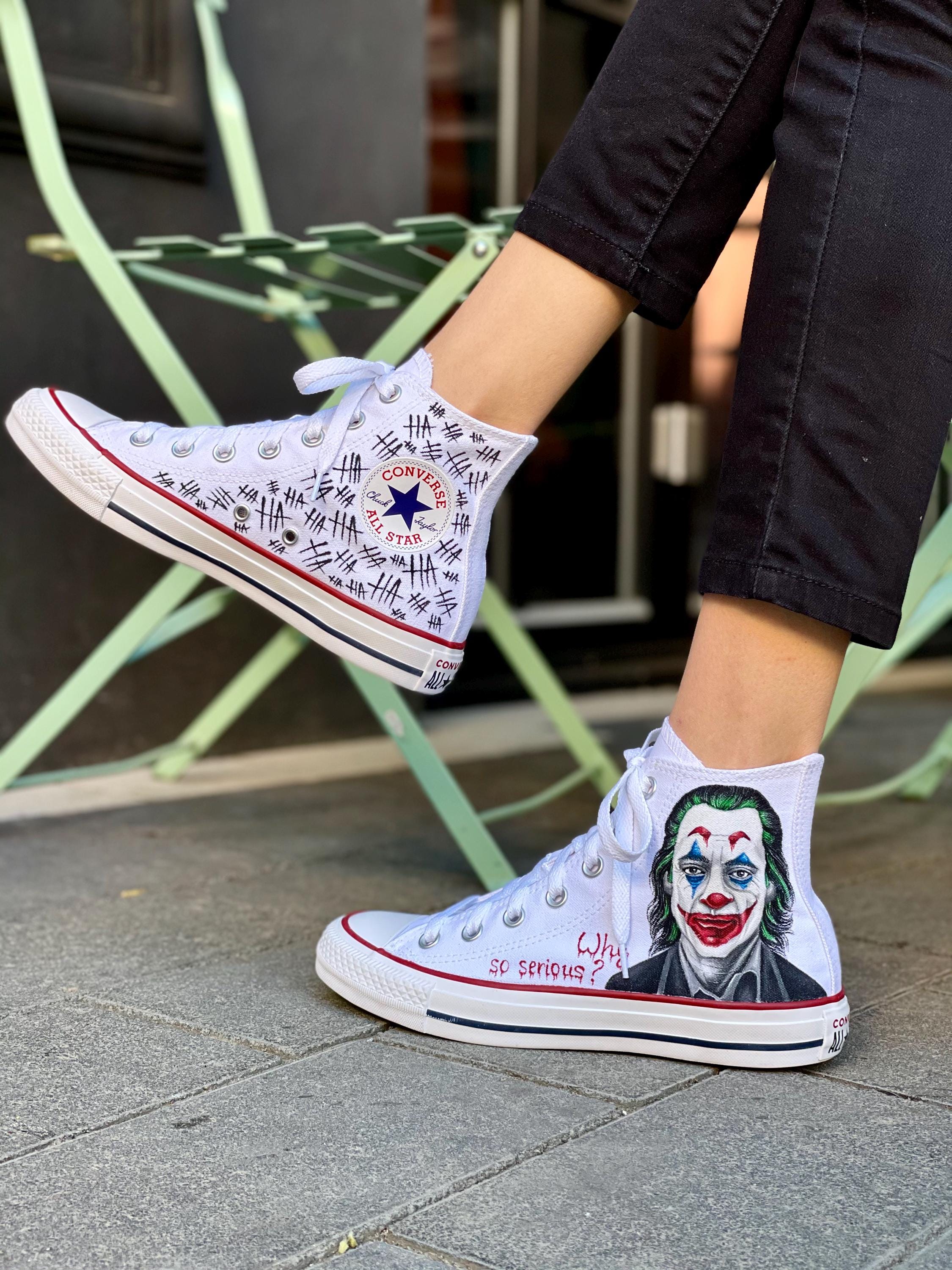 Hand painted Joker Converse Chuck Taylor All Star High Custom 
