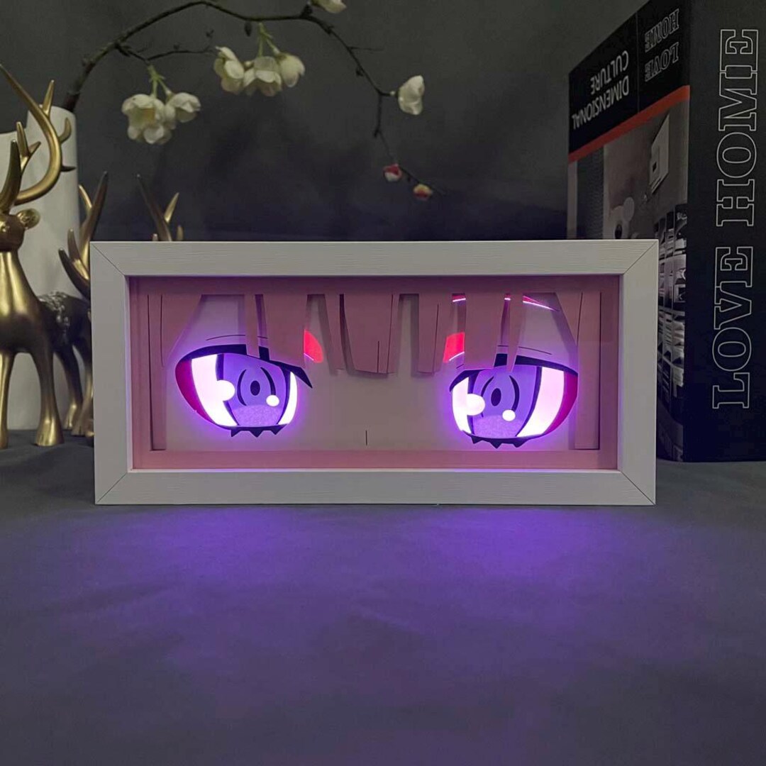 Anime Light Box Zero Two Eyes 3D Shadow Box, Remote Control LED Lamp ...