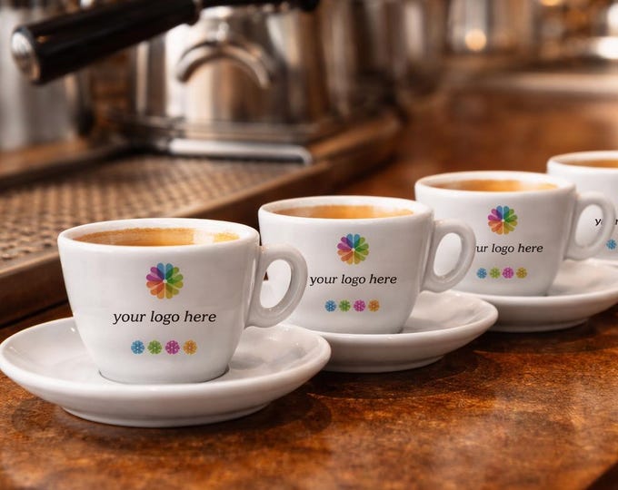 Italian Espresso Cups Set, Custom Logo Coffee Cups for Café Bar