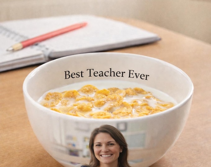 Personalized Teacher Breakfast Bowl Custom Photo Classroom Gift