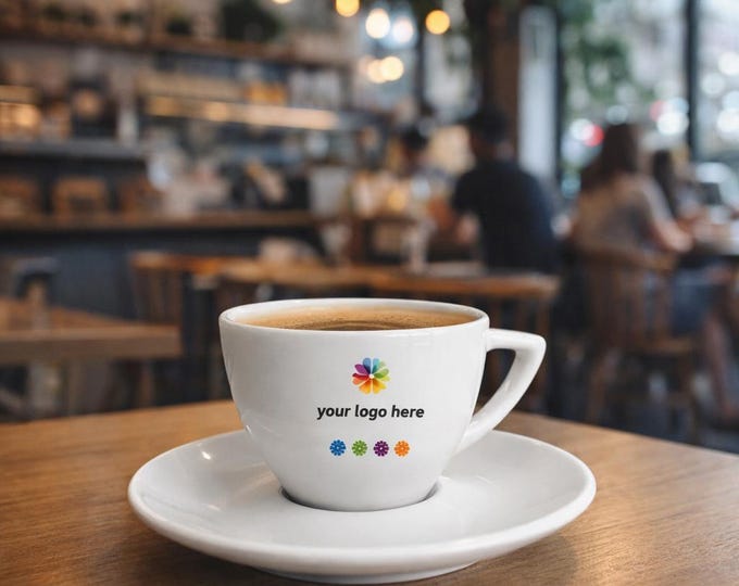 Custom Logo Espresso Cup Aquila Full Color No Minimum Dishwasher Safe