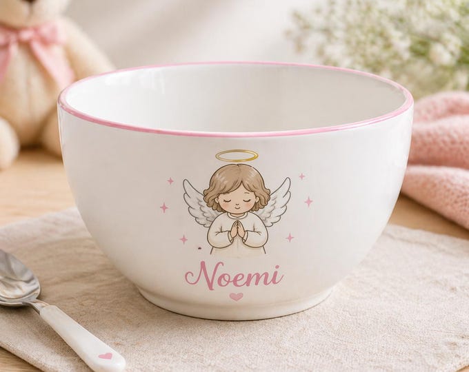 Guardian Angel Kids Bowl Personalized Child Keepsake Baptism Christening Gift