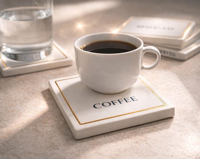 Wedding Table Tiles With Real Gold Place Cards Table Numbers Coasters