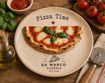 Personlig pizzatallrik Anpassad logotyp Italiensk köksritual Pizzaälskare Gåva