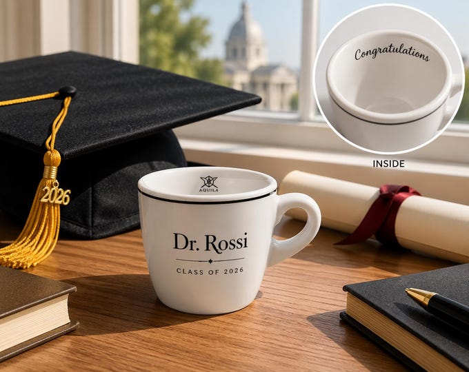 Personalized Graduation Espresso Cup Dr Name Class 2026 Gift Congratulations Inside