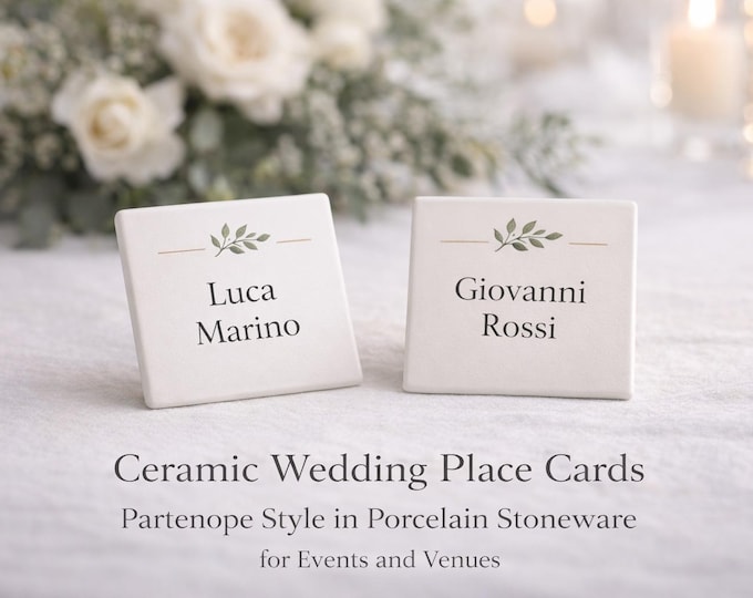 Segnaposto Partenope in Gres – Regalo Mediterraneo per Ospiti di Matrimonio