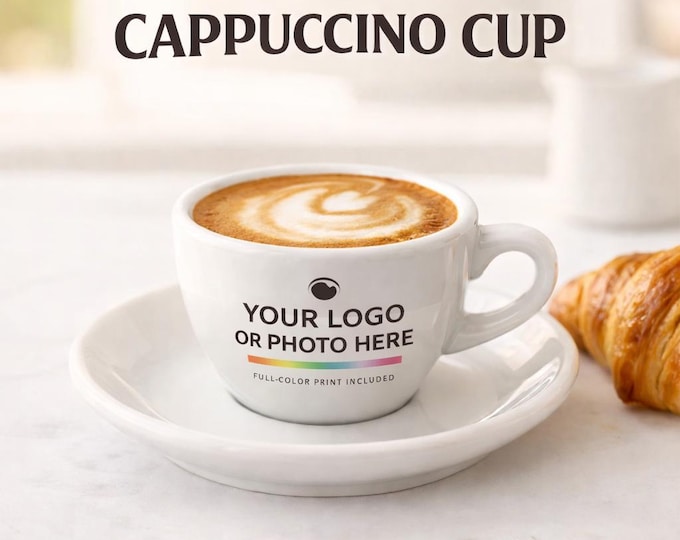 Personalized Italian Cappuccino Cup Saucer Set 120ml Custom Coffee Cup