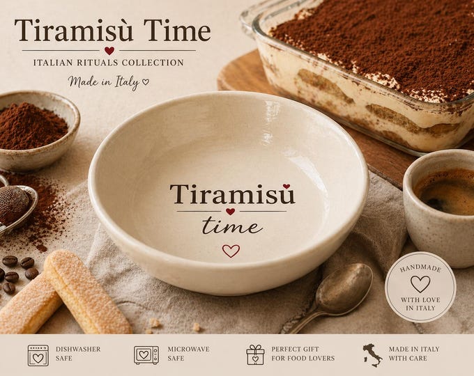 Personalized Tiramisu Bowl Name Gift Italian Dessert Lover Custom Kitchen Ritual Bowl