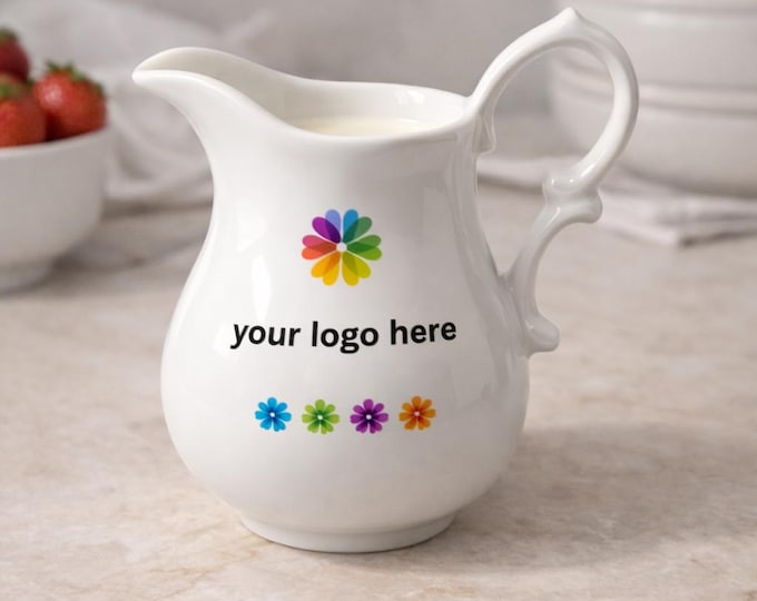 Custom Logo Milk Jug Classic Full Color No Minimum Dishwasher Safe