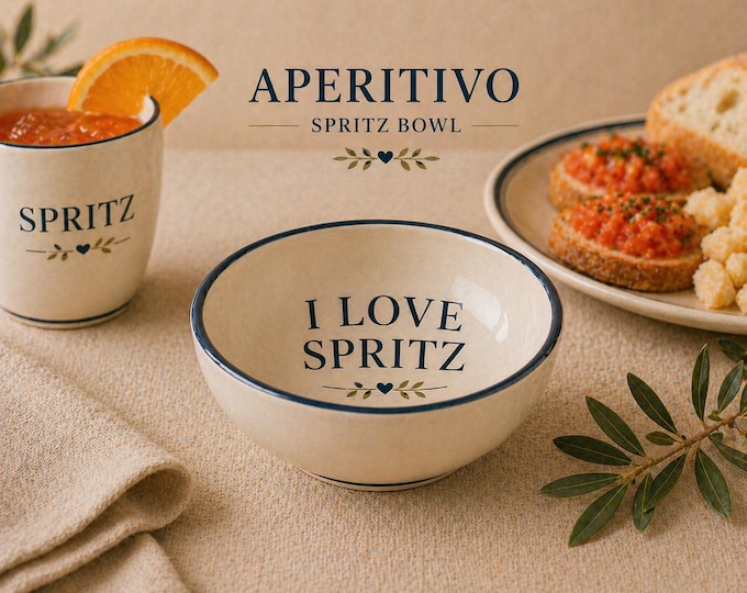 Personalized Olive Bowl Italian Aperitivo Ceramic Snack Bowl Custom Name