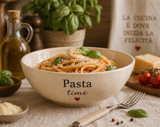 Italian Pasta Bowl Personalized Pasta Time Kitchen Ritual Food Lover Gift