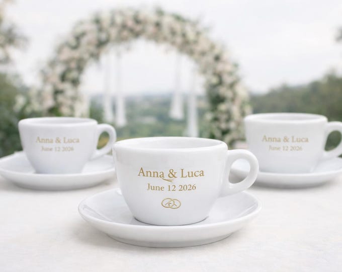 Wedding Espresso Cups Personalized Guest Favor Bulk Order Set