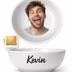 Personalisierte Foto Frühstück Schüssel Benutzerdefinierte Name Keramik Geschenk mit Bild