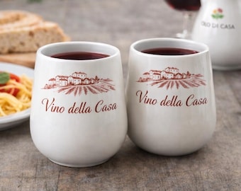 Coupe à vin Vino della Casa, cadeau en céramique d'hébergement de table italien personnalisé