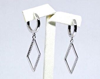 Silver Earrings All Occasions Anniversary Gift Silver Drop Earrings Birthday Gift 925 Silver Statement Earrings Present for Girlfriend