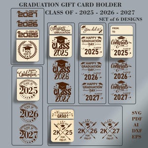 Graduation Gift Card Holder SVG - Class of 2025-2027 - Cash Holder SVG ...