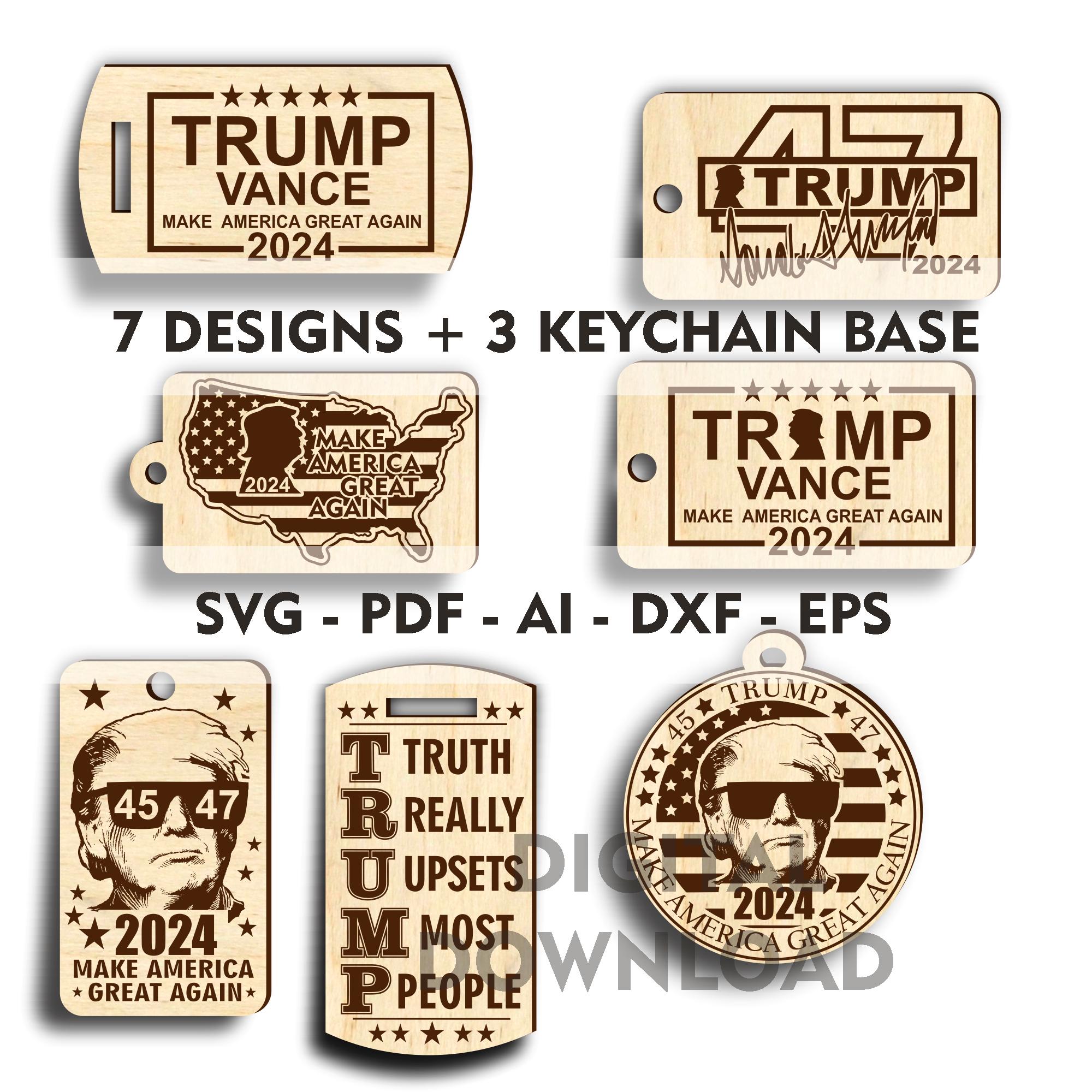 2024 Trump Keychain SVG Patriotic Keychain SVG Republican Key Chain Svg ...