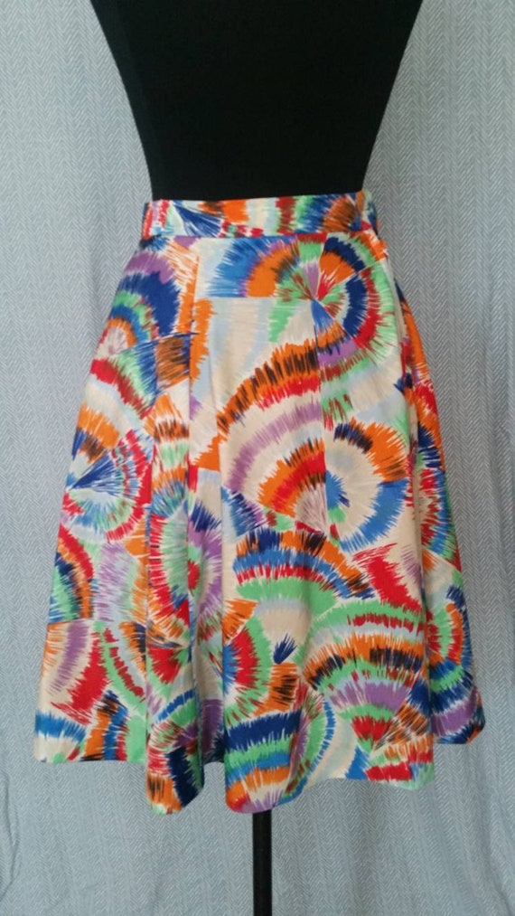 1950s Circle Rainbow Cotton Skirt XS S Pride Novel