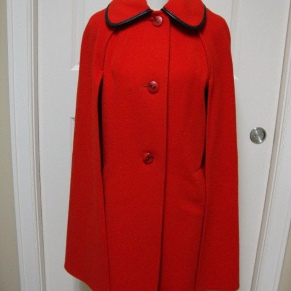 Fabulous Vintage Red Cape Coat by Penguin